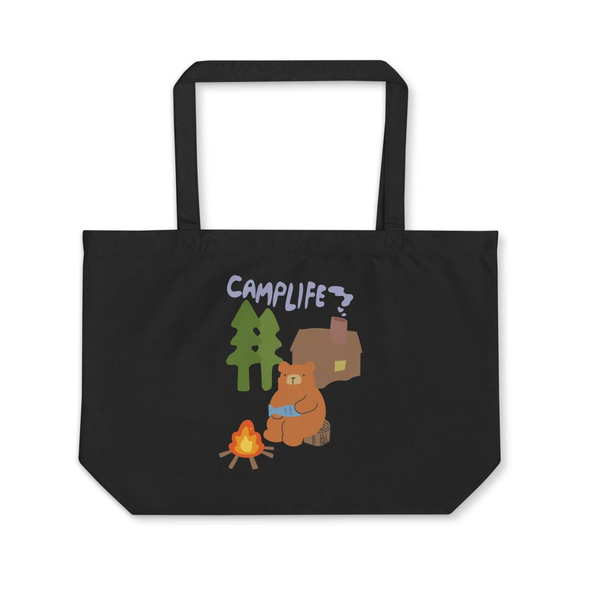 Camp Life Large Tote Bag