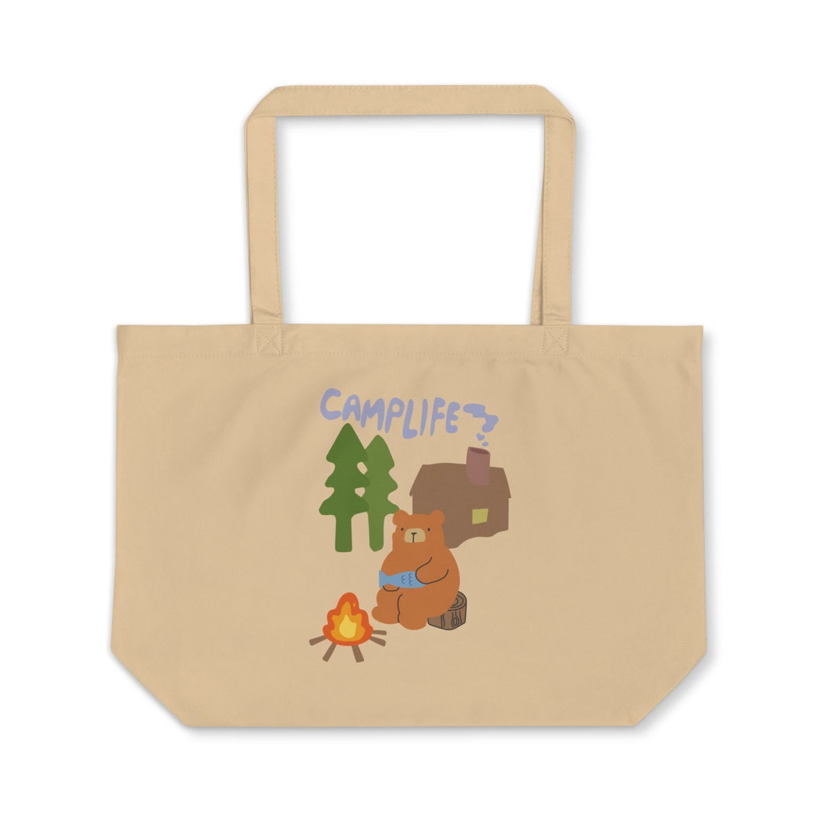 Camp Life Large Tote Bag