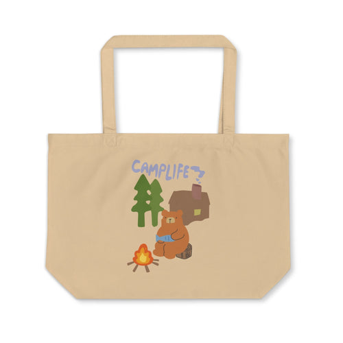 Camp Life Large Tote Bag