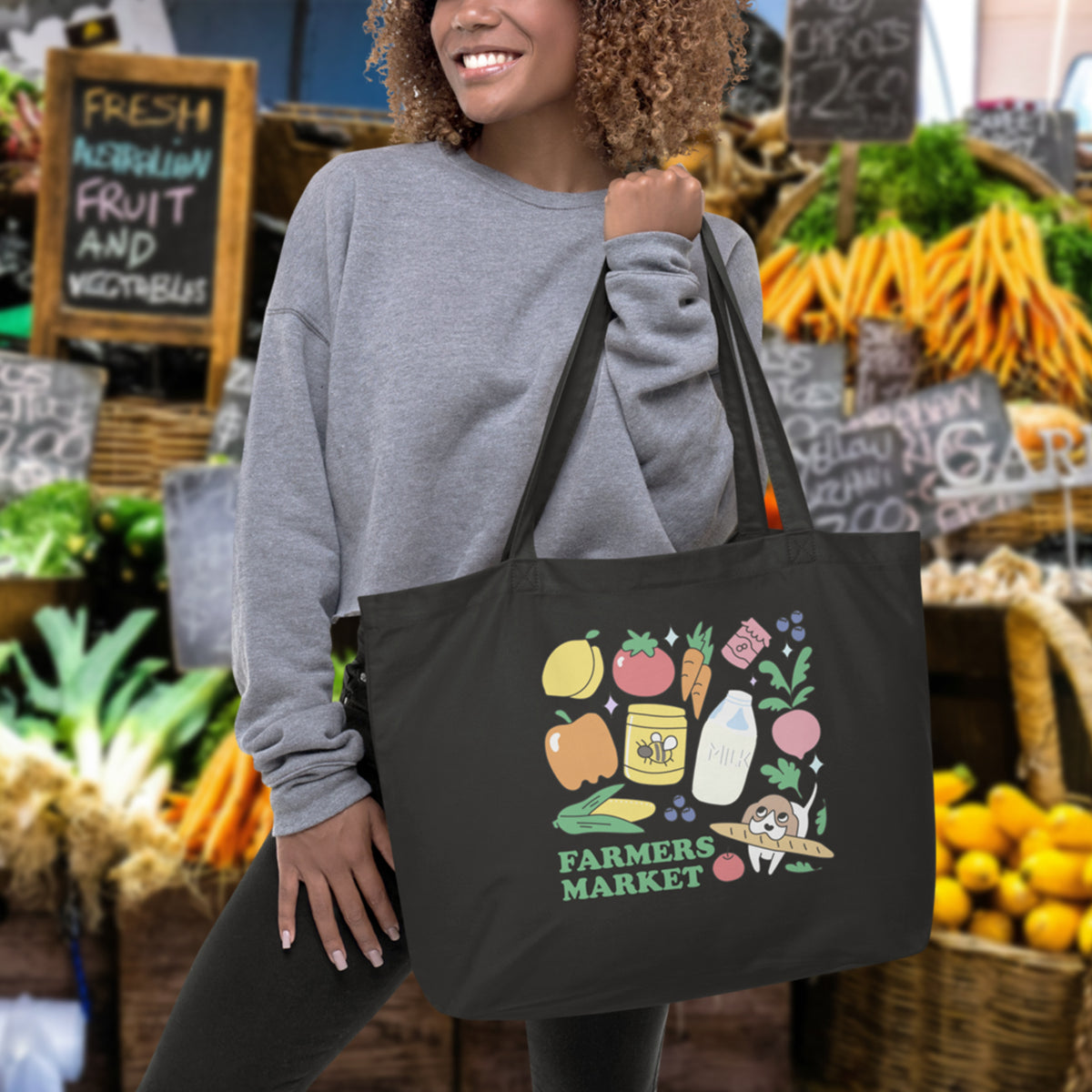 Farmers Market Large Tote Bag